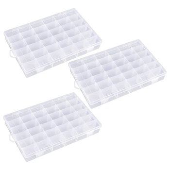 

Plastic Jewellery Boxes 3 Pieces of Transparent Pearl Storage Boxes Earrings Storage Boxes Adjustable Dividers