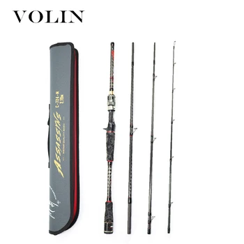 

Volin NEW 4 Sections Spinning Rod with Case FUJI Reel Seat Fast Action Casting Fishing Rod Carbon Travel Rod DKK-SIC Guide Ring