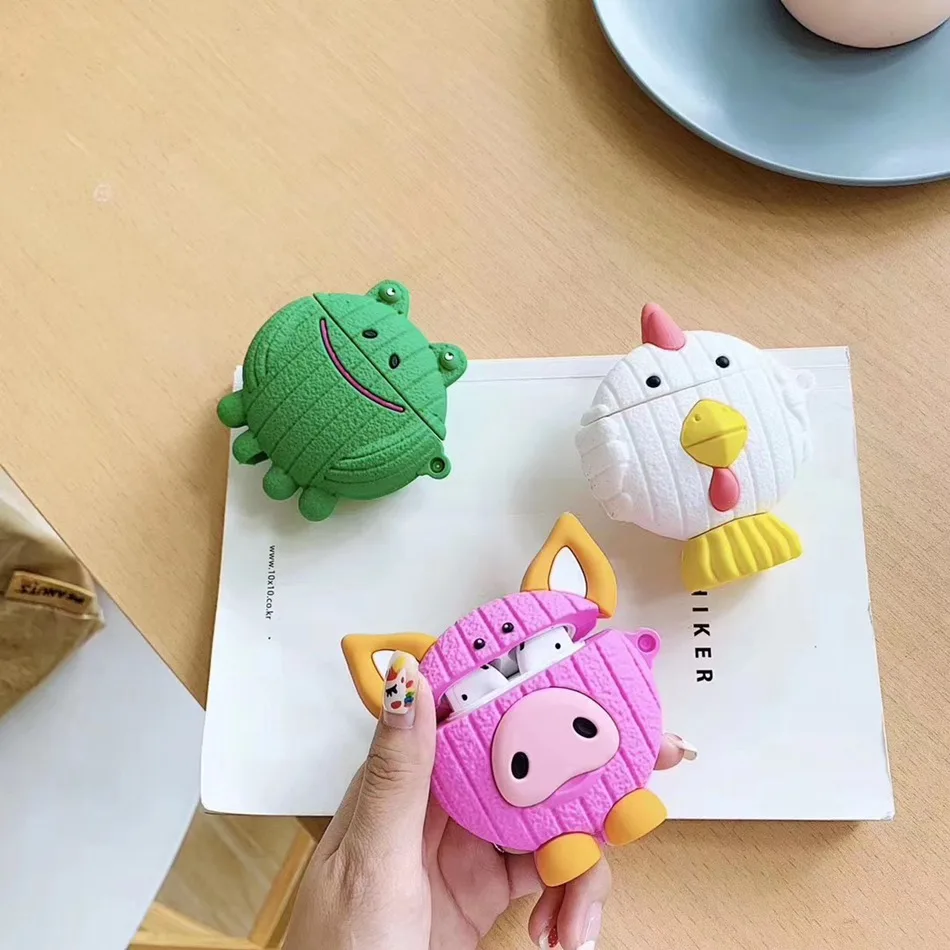 

Luxury Earphone Case For Airpods 2 Case Silicone Cute Food Funny Shockproof Cover For Apple Air Pods 1 Case Keyring Accessories