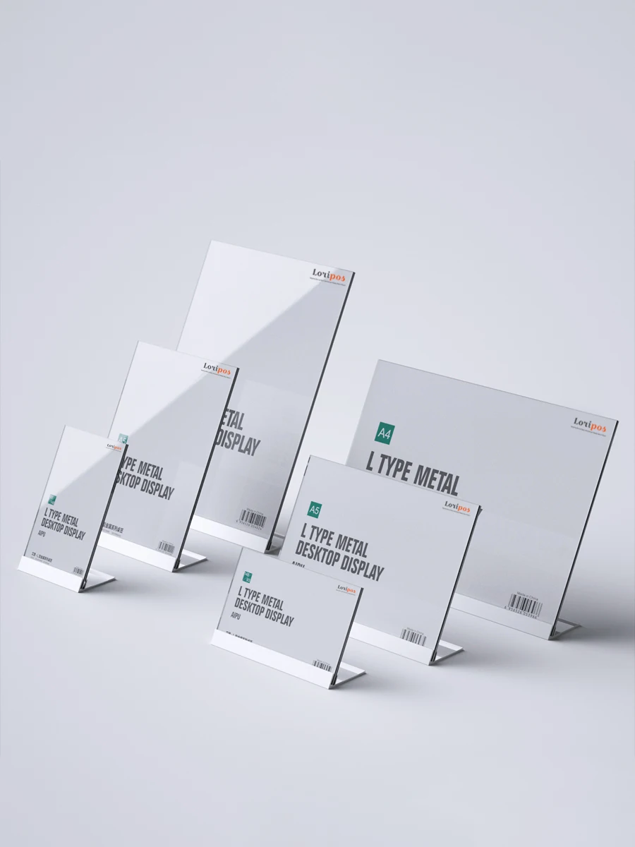 

Aluminum Alloy Transparent Table Card L-shaped Table Sign Alipay Two-dimensional Code Payment Table Card Display Stand