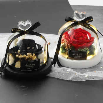 

Hot Free Shipping Real Roses In Flask Glass Dome Real Rose Beauty and The Beast Eternal Preserved Valentines Day Gift Girlfriend