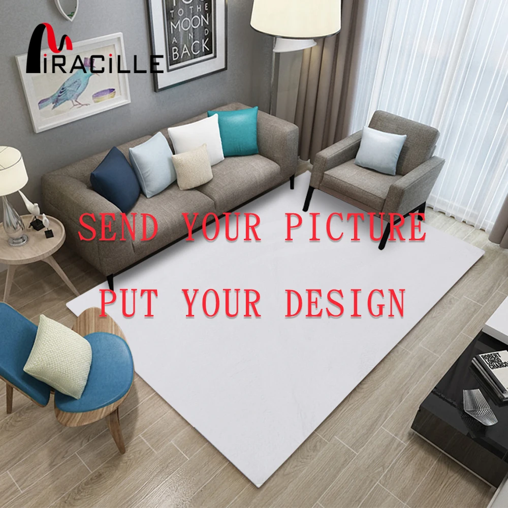 

Miracille Customized Coral Fleece Floor Mat Bath Decor Anti Slip Door Mat with Your Image Carpets Large Size for Home Decor