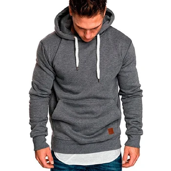 

Men's Sweatshirt Hoodies Autumn Winter Warm Plus Velvet Lose Long Sleeve Casual Simple Solid Color Hooded Sudaderas*