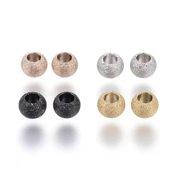 

200pcs 304 stainless steel Loose Spacer Round Beads for jewellery making Findings, Stainless steel color, 4x3mm,hole:2mm