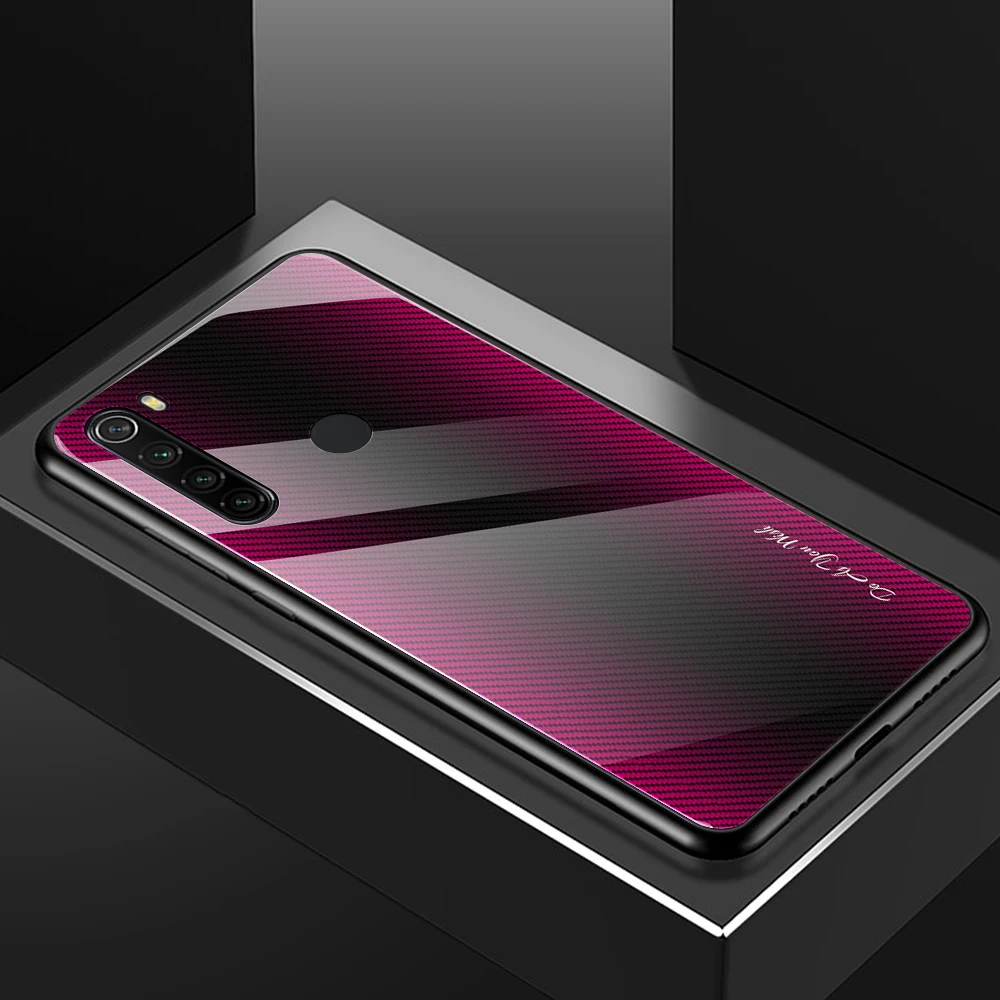04 Чехол с градиентным стеклом для Xiaomi Redmi Note 8 Pro задняя крышка противоударный чехол для телефона Redmi Note8 Hongmi Note 8Pro - Цвет: 04