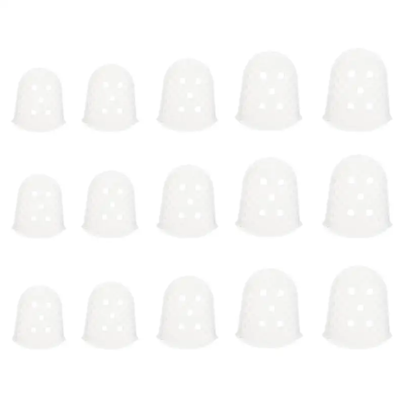 

15pcs/set Silicone Finger Guards Guitar Fingertip Protectors For Ukulele Guitar XXS XS S M L Transparent Color