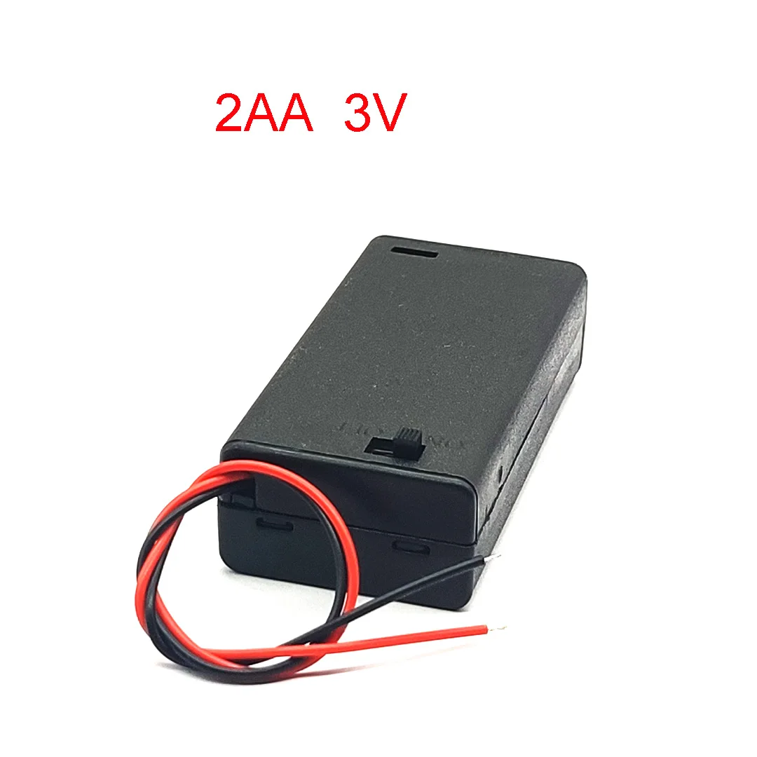 Caja de almacenamiento de batería AA con interruptor, soporte de batería AA de 1/2/3/4 ranuras, 1,5 V/3V/4,5 V/6V