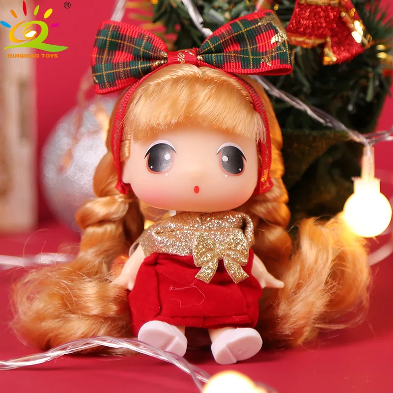9 см Рождественская серия Ddung куклы с шариком Корея BJD платье Рождественская елка Снеговик принцесса украшения игрушки для девочек подарок для детей