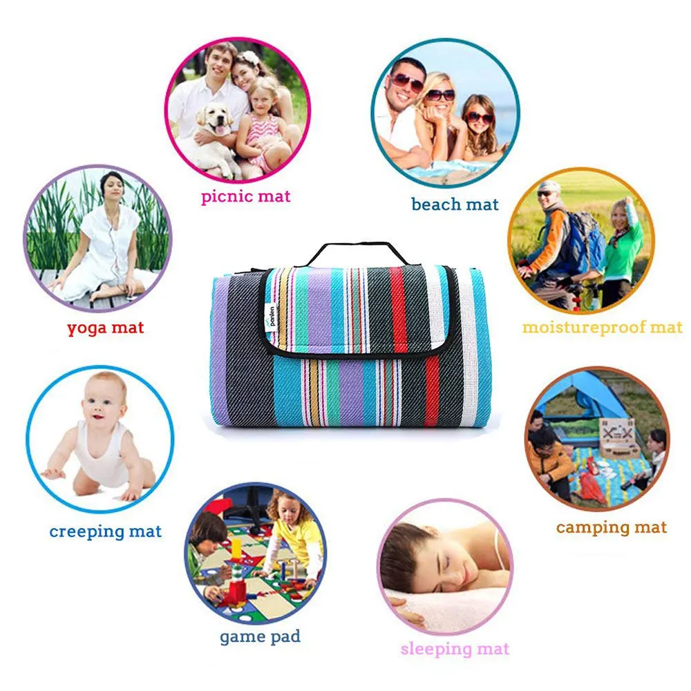 Practical Outdoors Tent Cloth Moisture Resistant Pad Picnic Pad Travel Multifunction Camping Mat Stripe Picnic Mat Sturdy