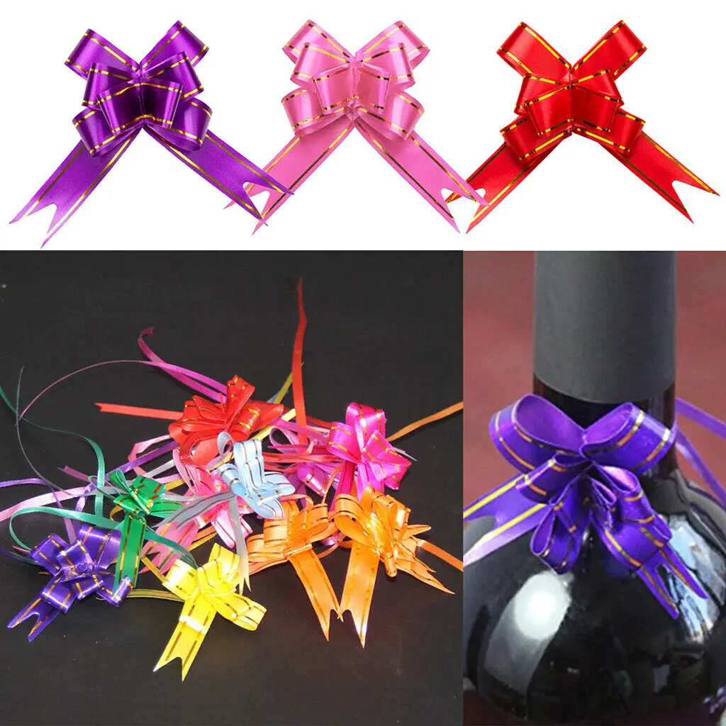 

50pcs Gift Ribbon Wedding Biirthday Party Decoration Packing Pull Bow Ribbon Flower Accessories