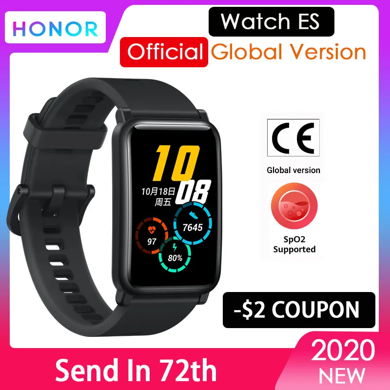 Смарт-часы HONOR WATCH ES 1 64 дюйма AMOLED дисплей Bluetooth 5 с оксиметром пульсометром за 10