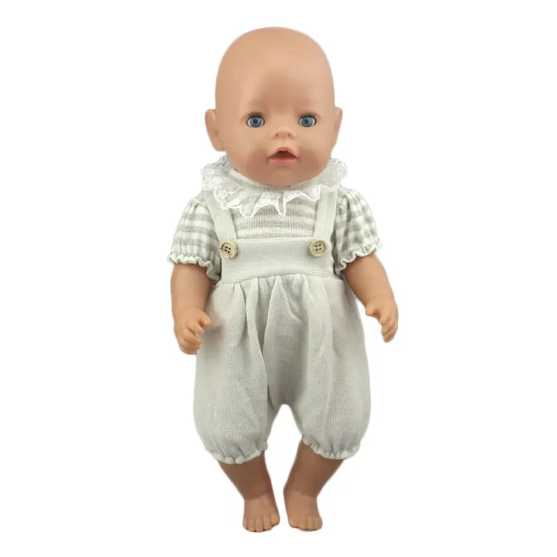 New Lovely Doll Jump Suits Fit For 43cm Baby Doll 17 Inch Reborn Baby Clothes for doll clothes barbie doll clothes doll clothes accessories