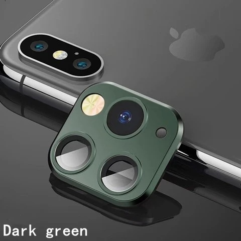 Объектив камеры для IPhone 11 Pro MAX Защитная кольцевая крышка для IPhone XS MAX X защитная крышка для камеры обновление - Цвет: Green