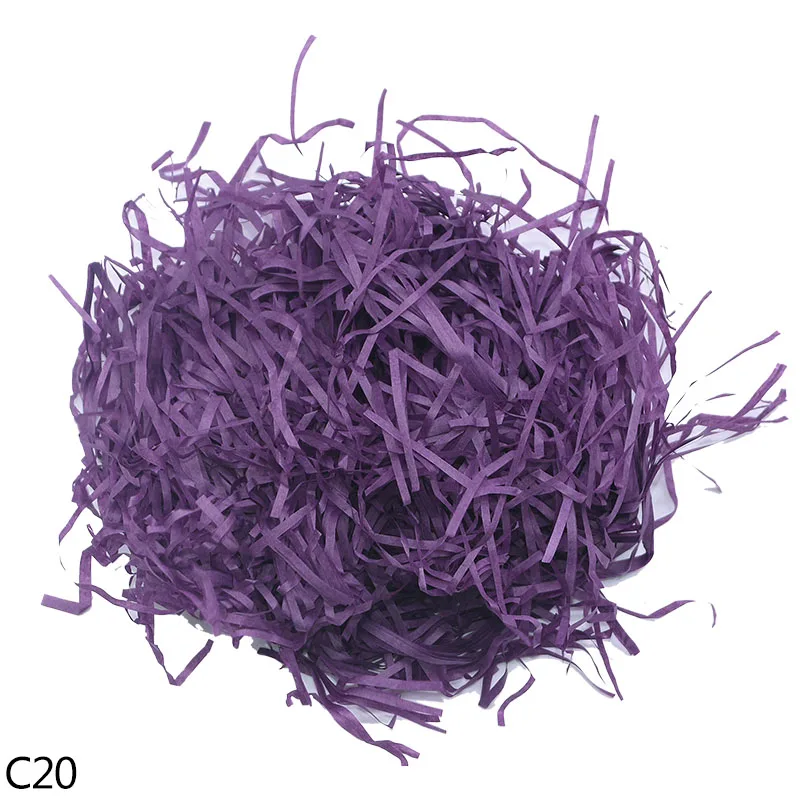 50 г/упак. многоцветный крафт корзина для ненужных бумаг Shred нарезанная тонкая бумага трава конфетти наполнитель Свадебная вечеринка подарок декор - Цвет: C20