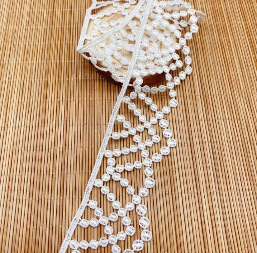 2 Yards/lot 4.3cm WIdth White Black Lace Trim Water Soluble Embroidery Lace DIY Fabric Clothing Accessories lace fabric,lace garment accessories,lace sewing supplies,lace decoration,lace accessories,lace sewing accessories,clothing accessories