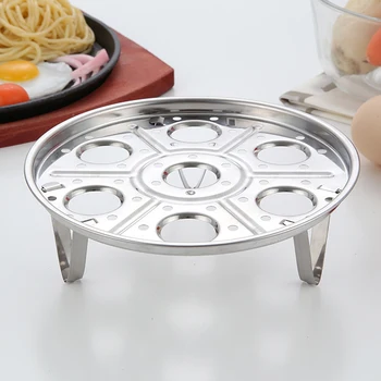 

1PC Steam Eggs Holder New Stainless Steel 7 Holes Egg Steamer Rack Egg Holder Boiled Egg Holder Steamed Bun Rack Kitchen Tools