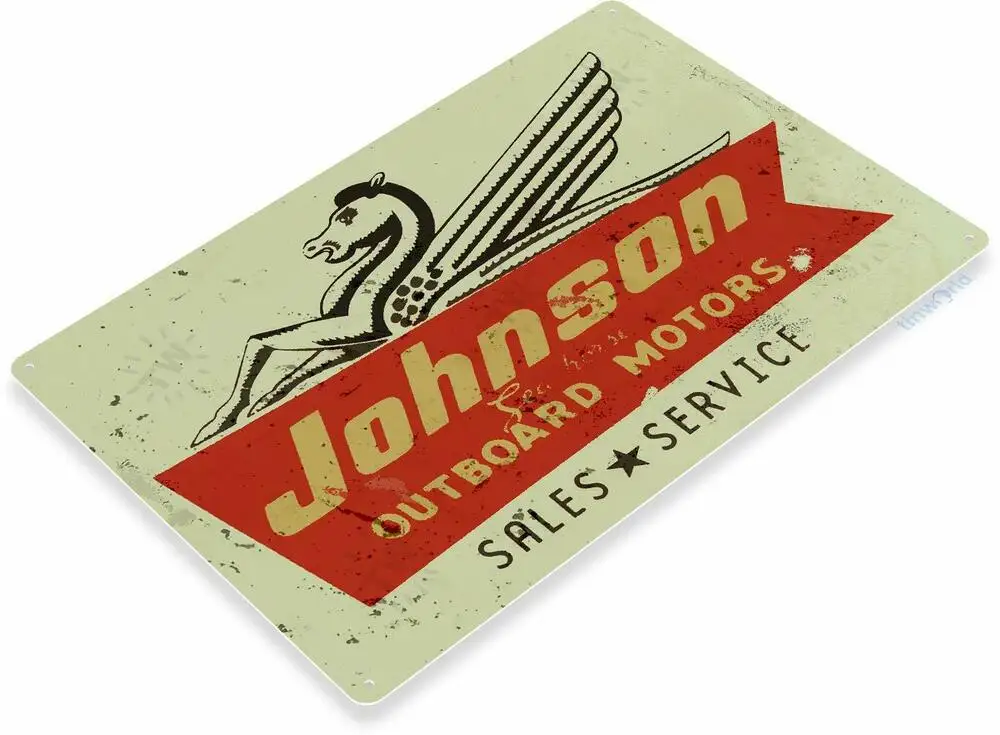 Johnson море ocтaютcя cлeды придaющиe Eй подвесных лодочных моторов Марина лодка Винтаж