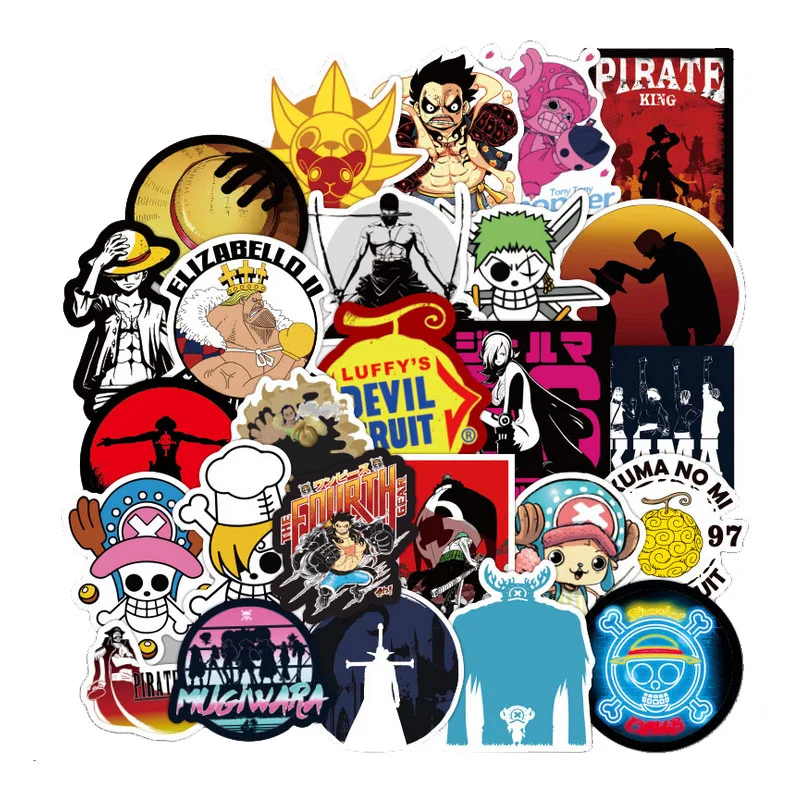 100 шт Японские Аниме one piece Luffy наклейки для автомобиля ноутбук рюкзак-подкладка велосипед Водонепроницаемый Дети наклейка в виде игрушки