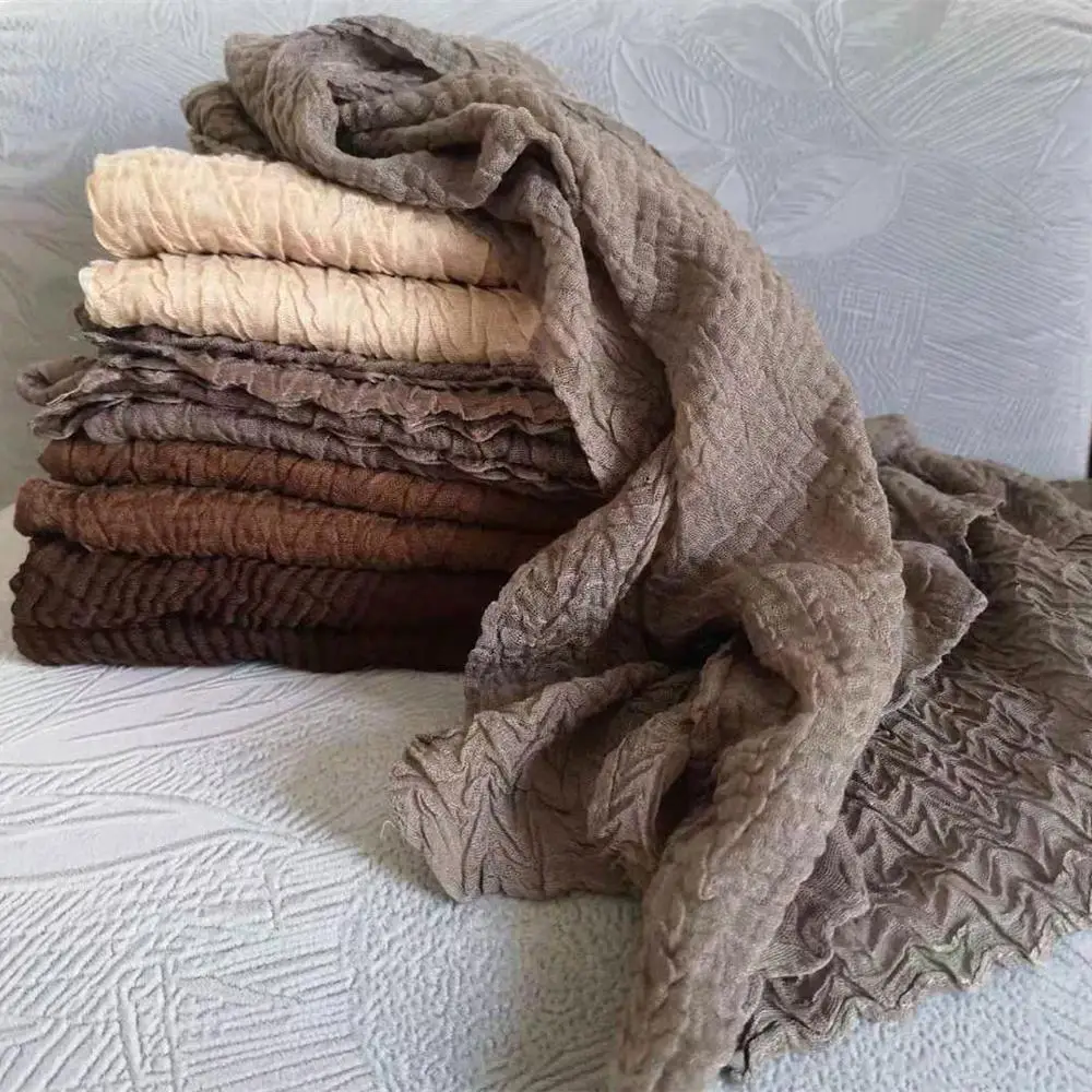 

1PC wrinkle plain hijab scarf voile soft women scarves and shawls echarpe soft women muslim hijabs