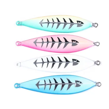 

1Pcs Metal Jig Fishing Lure Shore Casting Jigging Lead Fish Sea Bass Bait 20g/60g/80g/100g/120g/150g Luminous Artificial Bait