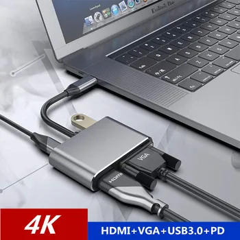 

USB C HUB HDMI dock VGA Adapter Type C to HDMI docking 4K usb c hdmi PD charging for Samsung S10 Huawei Mate Pro MAC USB-C HDMI