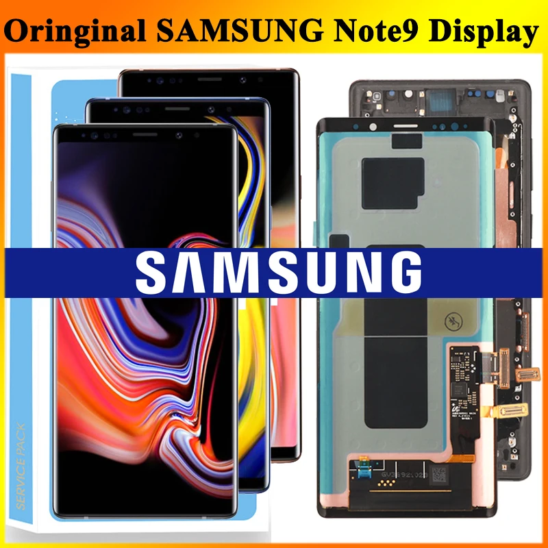 Оригинальный SUPER AMOLED 6 4 ''ЖК дисплей с рамкой для SAMSUNG GALAXY Note 9 Note9 N960 N960F