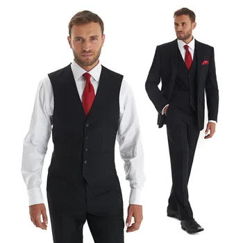 

Custom Made Slim Fit Black Groom Tuxedos Tailcoat Best Man Suit Wedding Grooms 3 Piece Suits Groom Wear (Jacket+Vest+Pants) Y323