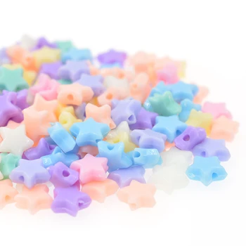 

Candy Spring Color Five-pointed Star Flat Acrylic Loose Beads for Jewelry Making DIY Children Gift Free Shipping