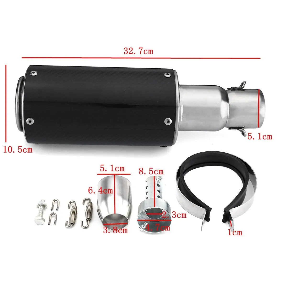 

Hot Sale Universal 1Set 51mm Motorcycle Exhaust Muffler Escape Slip On Pipe Fit Motorbike Scooter ATV Dirt Bike DIY Carbon