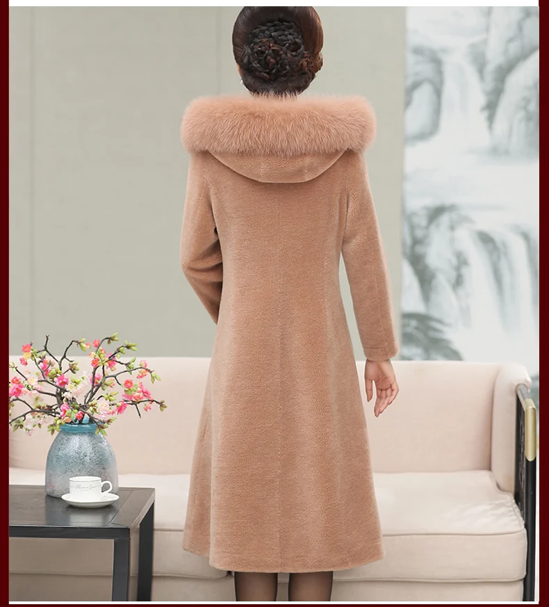 PUDI C306301, Женское зимнее пальто из натуральной шерсти, теплая куртка, пальто с воротником из натурального Лисьего меха для девочек, Женская длинная куртка, пальто