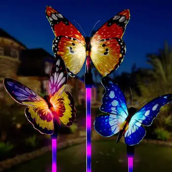 

LED Solar Fiber Optic Butterfly Light Outdoor Garden Lawn Landscape Decorative Light solar lights for garden decoration