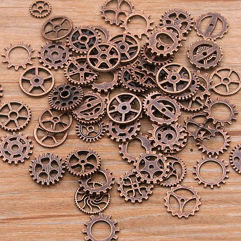 PULCHRITUDE 60 pièces 4 couleur petite taille 8-15mm Mix alliage mécanique Steampunk Cogs & engrenages bricolage accessoires nouveau Oct livraison directe