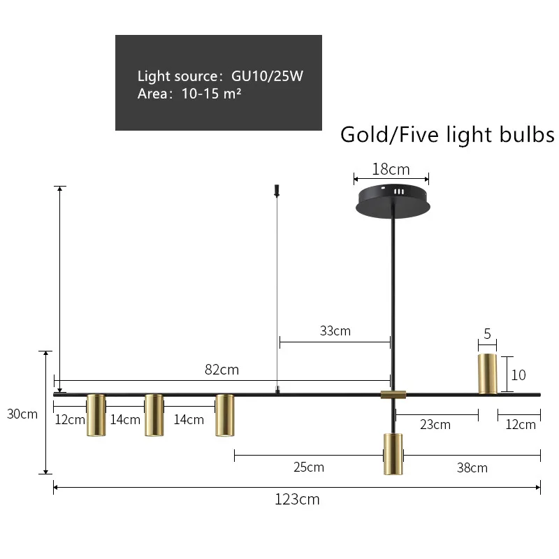 5 Lights-A Пост современный Ресторан светодиодный подвесная панель освещения Кофейня люстра офисная Подвесная лампа минималистичный Золотой/черный домашние осветительные приборы - Цвет абажура: 5 Lights-A