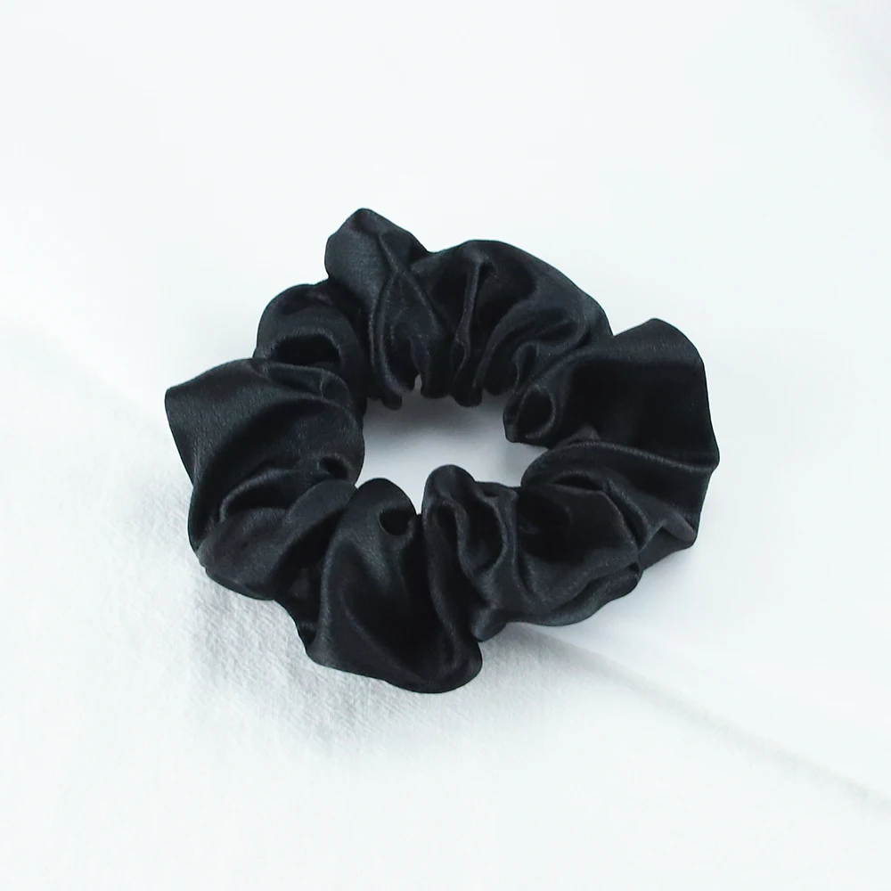 korean hair clips Satin Silk Scrunchies Rubber Elastic Hair Bands Women Girls Cute Solid Ponytail Holder Hair Tie Simple Headband Hair Accessories hair bow for ladies