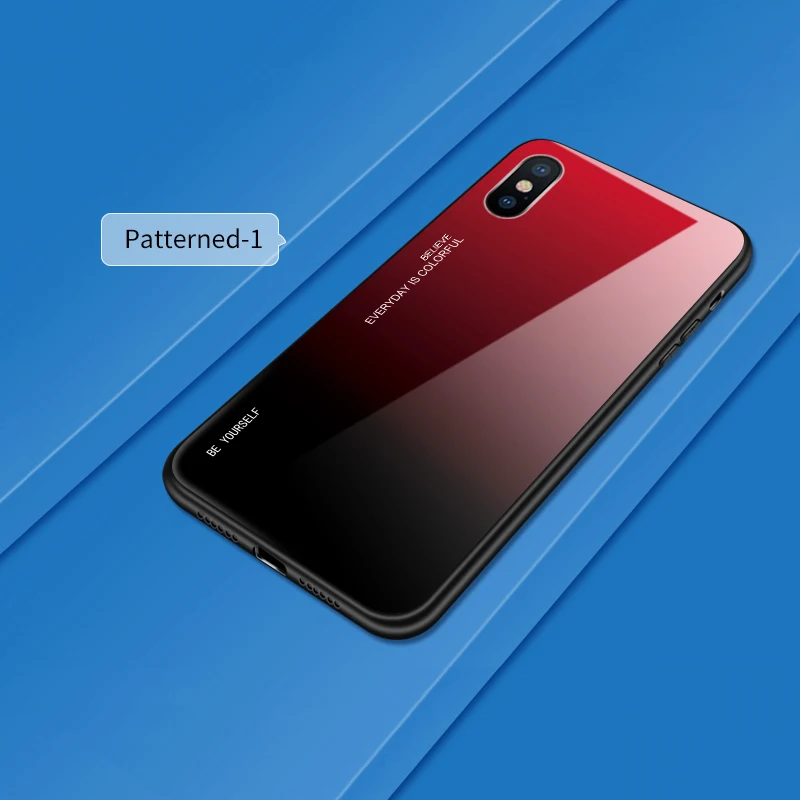 Patterned-1 Чехол из закаленного стекла с градиентом для Xiaomi Redmi Note8 Pro 7 6 5 4x Pro K20 GO S2 6A 7A, защитный чехол - Color: Patterned-1