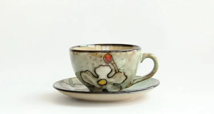 Ceramic Coffee Cup Japan And South Korea European-style Retro Personality Hand-painted Cup Saucer Couple English Afternoon Tea