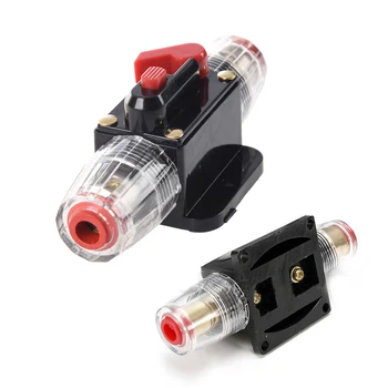 

50A Car o Inline Circuit Breaker Fuse Holder 12v-24v System Protection Black