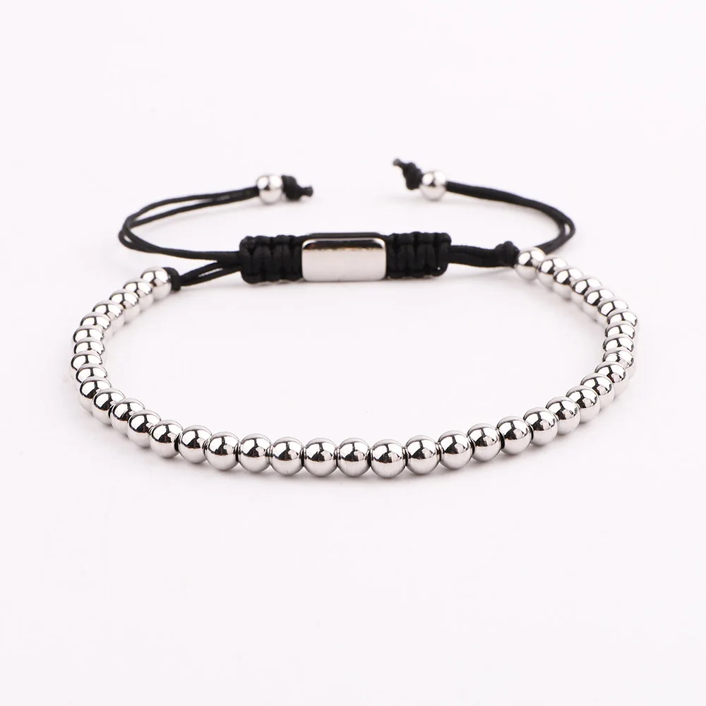 JARAVVI High Quality Men Bracelet Simple Design 4mm Small Stainless Steel Beads Macrame Friendship Bracelet Men Jewelry Gift - Image 5