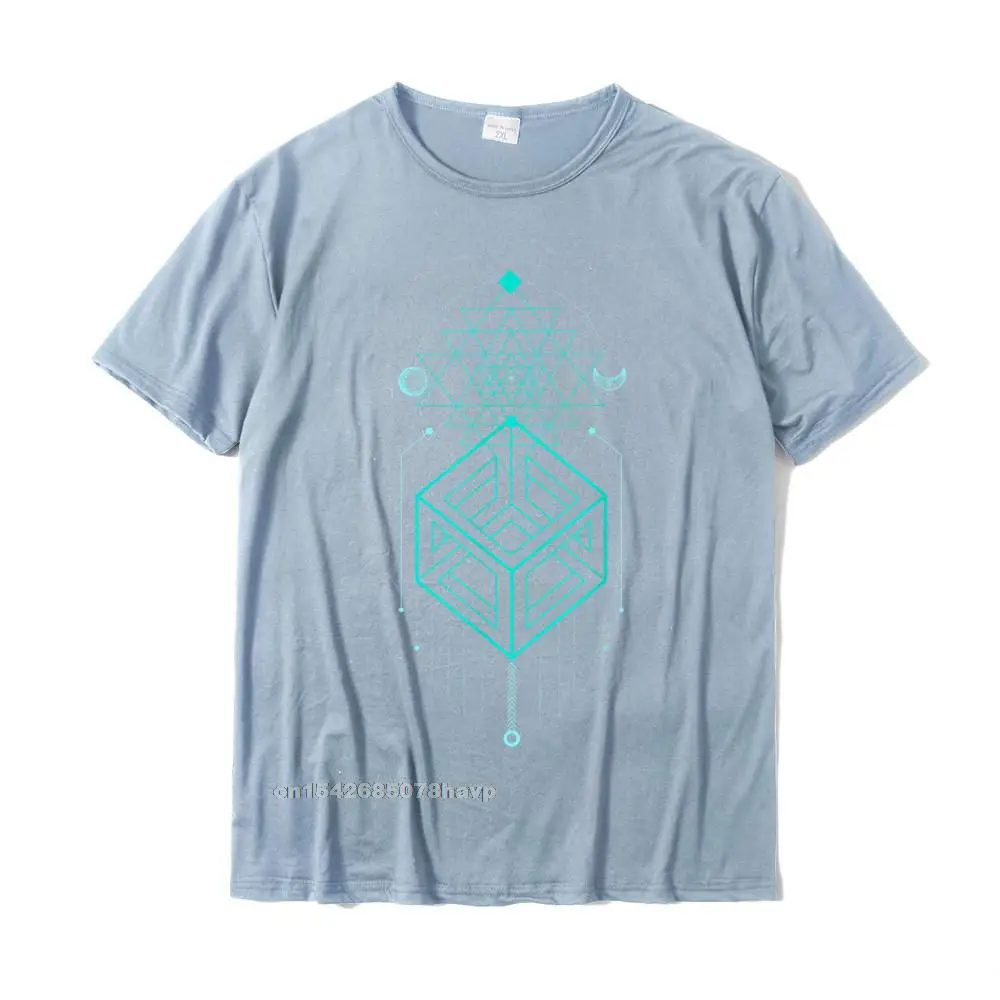 Design Printed T-Shirt Hip Hop Summer/Autumn Short Sleeve Crewneck Tops Tees 100% Cotton Man Street Top T-shirts Magic Cube Totem - Sacred Geometry T-Shirt__17810. navy