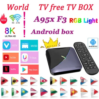 

2020 Best IPTV Box A95X F3 Dual Android Amlogic S905X WiFi lifetime tv Arabic Canada for tv box only no channels included