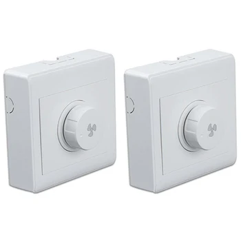 

2Pcs Ceiling Fan Stepless Speed Governor Surface Mounted Fan Speed Switch