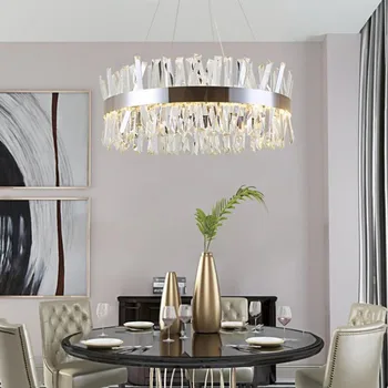 

Round design modern crystal chandelier lighting chrome LED chandeliers luxury dining room living room lights