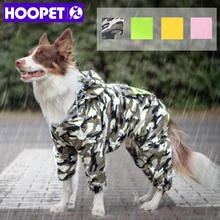Hoopet cachorro capa de chuva macacão casaco de chuva para cães pet manto labrador à prova dwaterproof água golden retriever jacket(China)