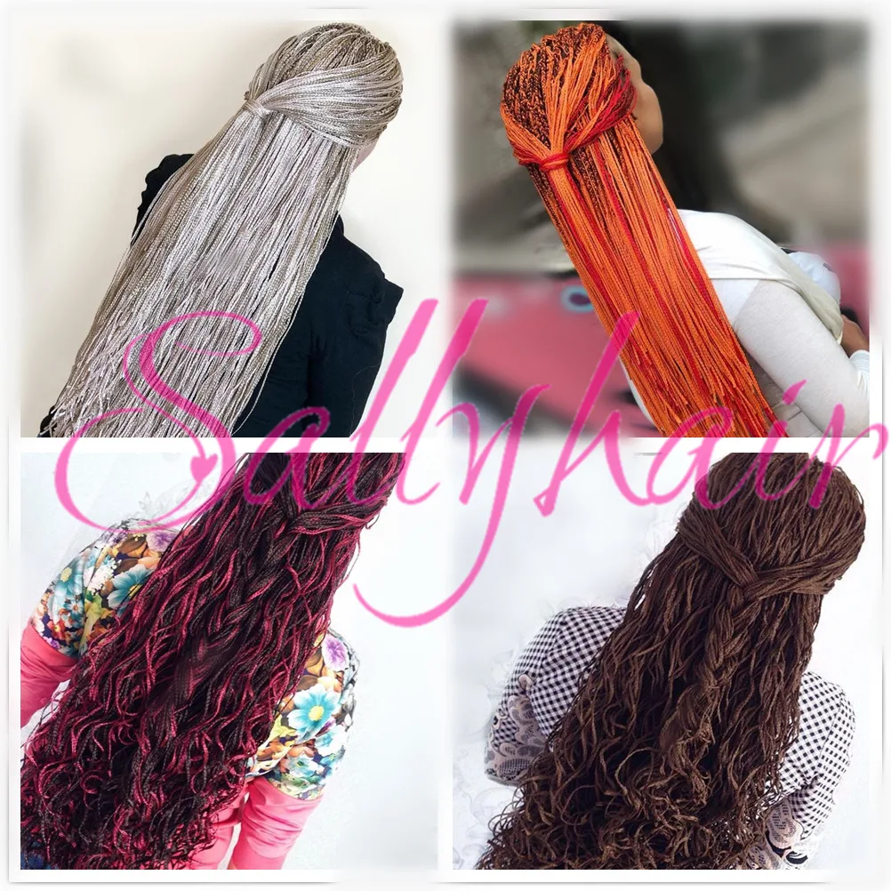 Sallyhair, Zizi, косички, вязанные крючком, коробка, косички, цветные синтетические волосы для наращивания, жук, серый блонд, вязанные волосы, 48 прядей/упаковка