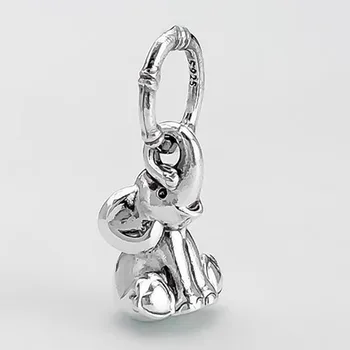 

100% 925 Sterling Silver Charm Creative Smart Elephant Pendant Fit Pandora Women Bracelet & Necklace Diy Jewelry