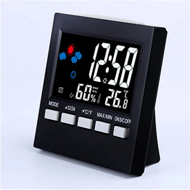 

Digital Alarm Clock Digital Clock Voice Control With Backlight Display LCD Screen Thermometer Clocks For Home Bedroom Office