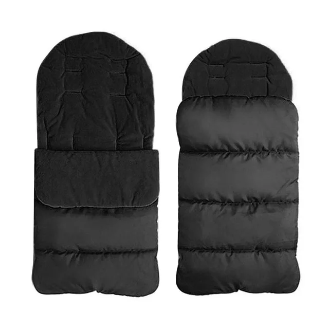 Детская коляска для сна водонепроницаемая сумка для ног зимние спальные мешки Детское покрывало для ног коврик - Цвет: Черный