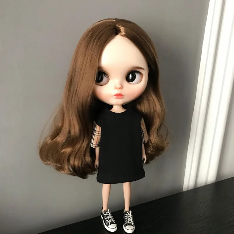 Новинка 1/6 модная одежда для куклы blyth белая черная футболка с лошадью Одежда Pullip