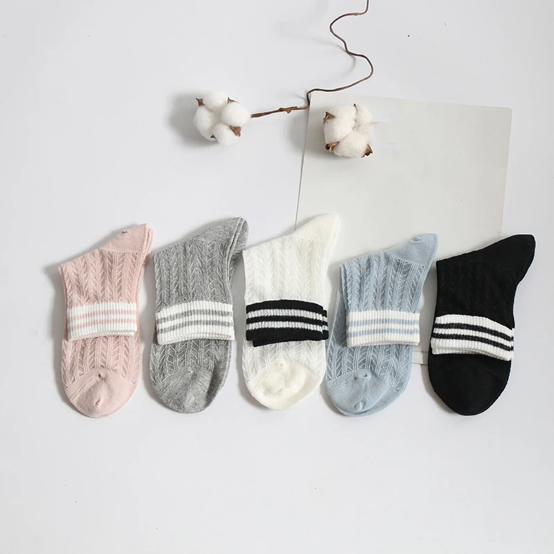 Spring Summer Women Transparent Casual Socks Female Thin Crystal Glass Silk Striped Fashion Woman Stretch Korean|socks female|silk sockssocks fashion