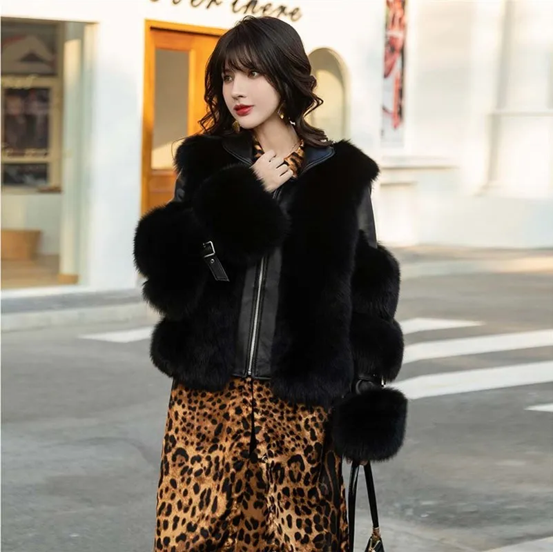 FURSARCAR 2020 New Real Natrual Fox Fur Coat Women